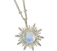 equilibrium Moonstone Gold Plated Necklaces - Luxe & Sunshine Designs (Sunshine: Height 4.2 cm × Width 2 cm × Depth 0.4 cm)