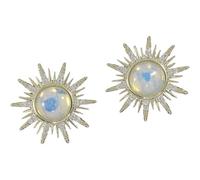 Equilibrium Moonstone Sunshine Gold Plated Stud Earrings