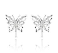 Equilibrium Ornate Butterfly Silver Plated Clip On Earrings, Height: 1.4 x Width: 1.8 x Depth: 0.5 in cm
