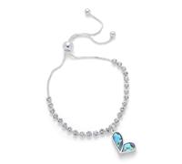 equilibrium Paua Shell Silver Plated Heart Friendship Bracelet