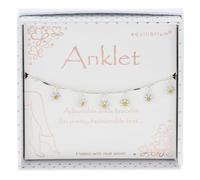 equilibrium Pretty Daisies Silver Plated Adjustable Anklet with Daisy Charms