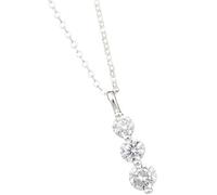 equilibrium Pure Elegance Luxury Crystal Pendant Necklace Collection - Silver & Gold Plated Sparkling Designs (Triple Diamante Silver Plated: H 4.7 cm × W 1 cm × D 0.2 cm)
