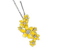 equilibrium Radiant Daffodil Cluster Enamel & Crystal Pendant Necklace Gift Boxed