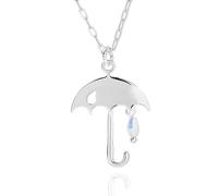 equilibrium Raindrops Collection Necklaces - Elegant Droplet Designs in Silver and Two-Tone Finishes (Umbrella Height 2.4x Width 1.7x Depth 0.3cm)