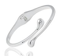 equilibrium Raindrops Modern Silver Plated Bangle, Height 2.1 x Width 6.3 x Depth 1.1 cm