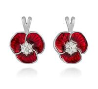 Equilibrium Red Poppy Sparkle 3D Earrings