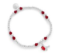 equilibrium Robins Appear Collection Bracelets - Elegant Silver Plated Designs with Robin Charms (Dainty Height 1x Width 1.3x Depth 0.2cm)