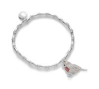 equilibrium Robins Appear Collection Bracelets - Elegant Silver Plated Designs with Robin Charms (Sparkle Height 0.6x Width 2.3x Depth 1.7cm)