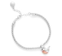 equilibrium Robins Appear Collection Bracelets - Elegant Silver Plated Designs with Robin Charms (Two Tone Height 1.4x Width 1.8x Depth 0.2cm)