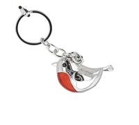 Equilibrium Robins Appear Silver Plated Keyring Angel Message Gift