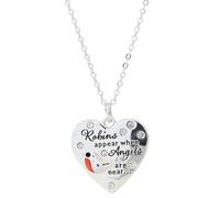 equilibrium Robins Appear Silver Plated Message Necklace 344810
