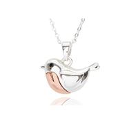 equilibrium Robins Appear Two Tone Silver Plated & Rose Gold Plated Pendant Necklace