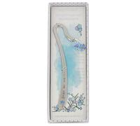 Equilibrium Sentiment Collection Memorial Bookmark with Forget Me Not Flowers, Silver-Tone Metal with Blue Enamel Design, Decorative Gift Box