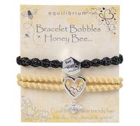Equilibrium Set of 2 Bobble Bracelets With Silver Plated Charm - Bee Happy
