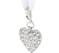 equilibrium Silver Crystal Heart Horseshoe Wedding Keepsake, Mr and Mrs Commemorative Gift Pendant (Height: 4.7 cm x Width: 4.3 cm x Depth: 0.4 cm)