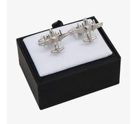 Equilibrium Silver Plated Aeroplane Cufflinks 69652