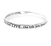 Equilibrium Silver Plated Bangle - Live Life You Love