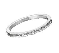 Equilibrium Silver Plated Bangle My Mother by Chance, My Friend by Choice”