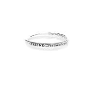 equilibrium Silver Plated Bangle With The Inscription - 'a FRIEND... reaches for your hand and touches your heart''