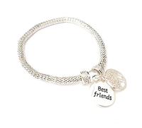 Equilibrium Silver Plated 'Best Friends' Tree of Life Mesh Bracelet