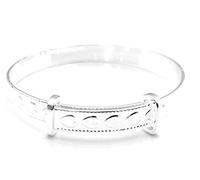 Equilibrium Silver Plated Christening Bangle