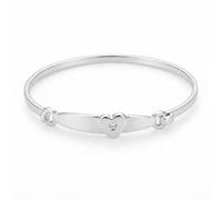 Equilibrium Silver Plated Christening Bracelet with a heart