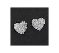 Equilibrium Silver Plated Earrings - Sparkle Heart Clip On Stud