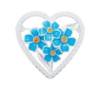 Equilibrium Silver Plated Forget Me Not Heart Brooch