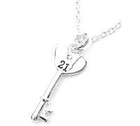 Equilibrium Silver Plated Key Pendant 21st Birthday Necklace (54411)
