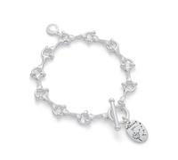 equilibrium Silver Plated Missing You Bracelet, Dandelion Collection, Toggle Clasp, Gift Boxed