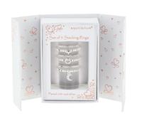 equilibrium Silver Plated Stackable Rings Set, Celestial Theme, 3 Piece Collection (Height: 3.2 x Width: 2.4 x Depth: 2 cm)