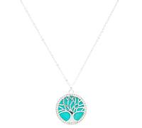 equilibrium Silver Plated Turquoise Tree of Life Necklace