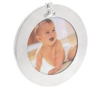 equilibrium Silver Teddy Bear Round Photo Frame, Baby Gift, 4x4