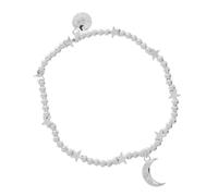 equilibrium Stackable Silver Plated Charm Bracelets - Crystal, Celestial, Heart & Symbol Designs (Celestial: H 1.4 cm × W 0.8 cm × D 0.25 cm)