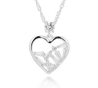 equilibrium Te Amo Baguette Heart Silver Plated Necklace