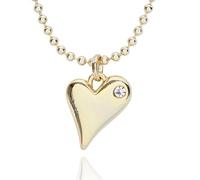 equilibrium Te Amo Elegant Heart Pendant Gold Plated Necklace