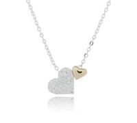 Equilibrium Te Amo Heart Duo Two Tone Silver and Gold Plated Necklace