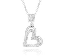 equilibrium Te Amo Irregular Heart Silver Plated Necklace Romantic Jewellery Gift (Height: 1.5 x Width: 1.3 x Depth: 0.4 in cm)