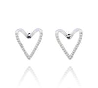 Equilibrium Te Amo Silver Plated 3D Heart Stud Earrings