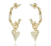 Equilibrium Te Amo Silver Plated Heart Earrings Collection - Sparkle Drops, Triple, Cut Out, Vignette, Twist Huggie (Twist Huggie Heart H 1.3 cm × W 0.9 cm × D 0.4 cm)