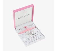 Equilibrium Twinkle Star Silver Plated Baby Girl Keepsake Gift with Pink Ribbon