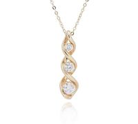 equilibrium Twisted Bliss Gold Plated Ribbon Twist Necklace with CZ Stones, Elegant Statement Design, 2.7 x 0.7 x 0.5 cm