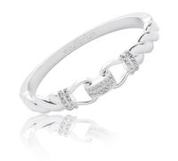 equilibrium Twisted Bliss Modern Twist Silver Plated Bangle, Sculptural Interlinked Centre, Bold Contemporary Style