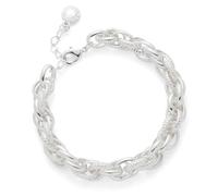 equilibrium Twisted Bliss Silver Plated Crystal Tennis Bracelet, Elegant Design, Curved Pattern (Chunky Twist: H 1 cm × W 0.8 cm × D 0.2 cm)