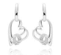 Equilibrium Twisted Bliss Silver Plated Entwined Hearts Earrings (Height: 2.7 x Width: 1.4 x Depth: 0.3 in cm)