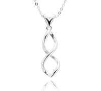 equilibrium Twisted Bliss Silver Plated Infinity Necklace, Swirly Design Pendant with Chain