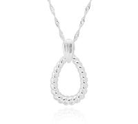 equilibrium Twisted Bliss Silver Plated Necklace Collection - Textured Circle Teardrop Elegant Sparkle Jewellery (Teardrop: H 2.6 cm × W 1.5 cm × D 0.3 cm)