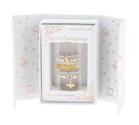 equilibrium Two Tone Bee Stackable Ring Gift Set, Silver & Gold with Bee Charms, 3 Pack