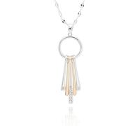 equilibrium Two Tone Modern Tassel Necklace, Mixed Metal Contemporary Bars, Sculptural Pendant, Silver and Gold Plated, 4.1 x 1.3 x 0.2 cm