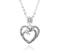 equilibrium Wild At Heart Silver Plated Animal Necklaces & Bracelet - Giraffe, Flamingo, Asian Elephant, Lion - Wildlife Jewellery Gift for Women (Wild At Heart Giraffe Silver Plated Necklace)